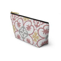 Portugal Tile Accessory Pouch w T-bottom in Pink